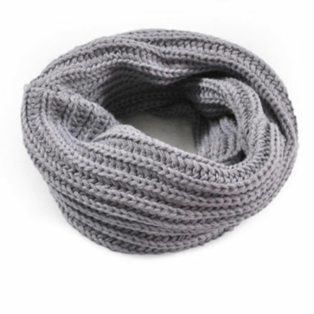 🆕️ Gray ~ Cable Knit Infinity Scarf - Picture 1 of 7